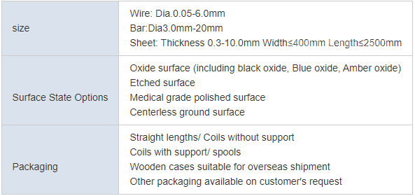 High Performance Super Elastic Nitinol Memory Wire Nickel Titanium Wire